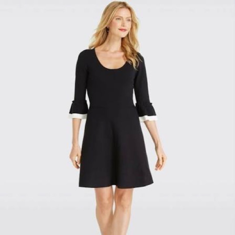 Draper James Black Bell Sleeve Sweater Dress